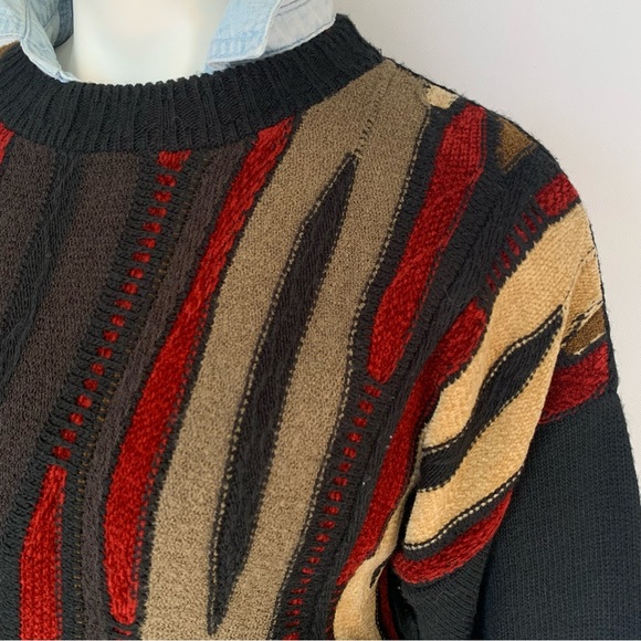 v i n t a g e :: Slouchy Coogi Style Textured Grandpa Knit Sweater - Picture 3 of 13